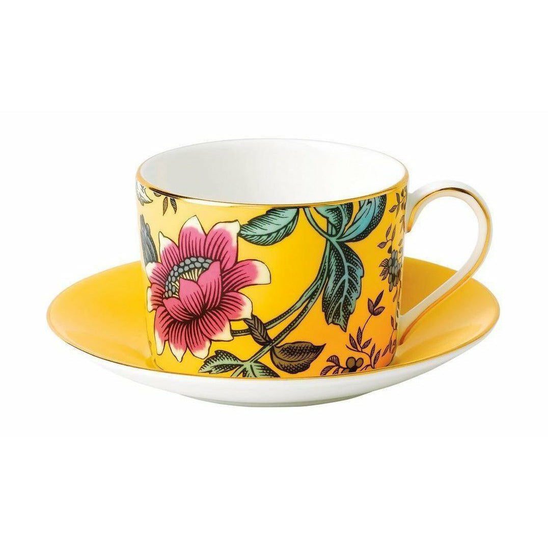 Wedgwood Wonderlust Yellow Tonquin tasse à thé 0,15 Boîte-cadeau L & Saucer, jaune