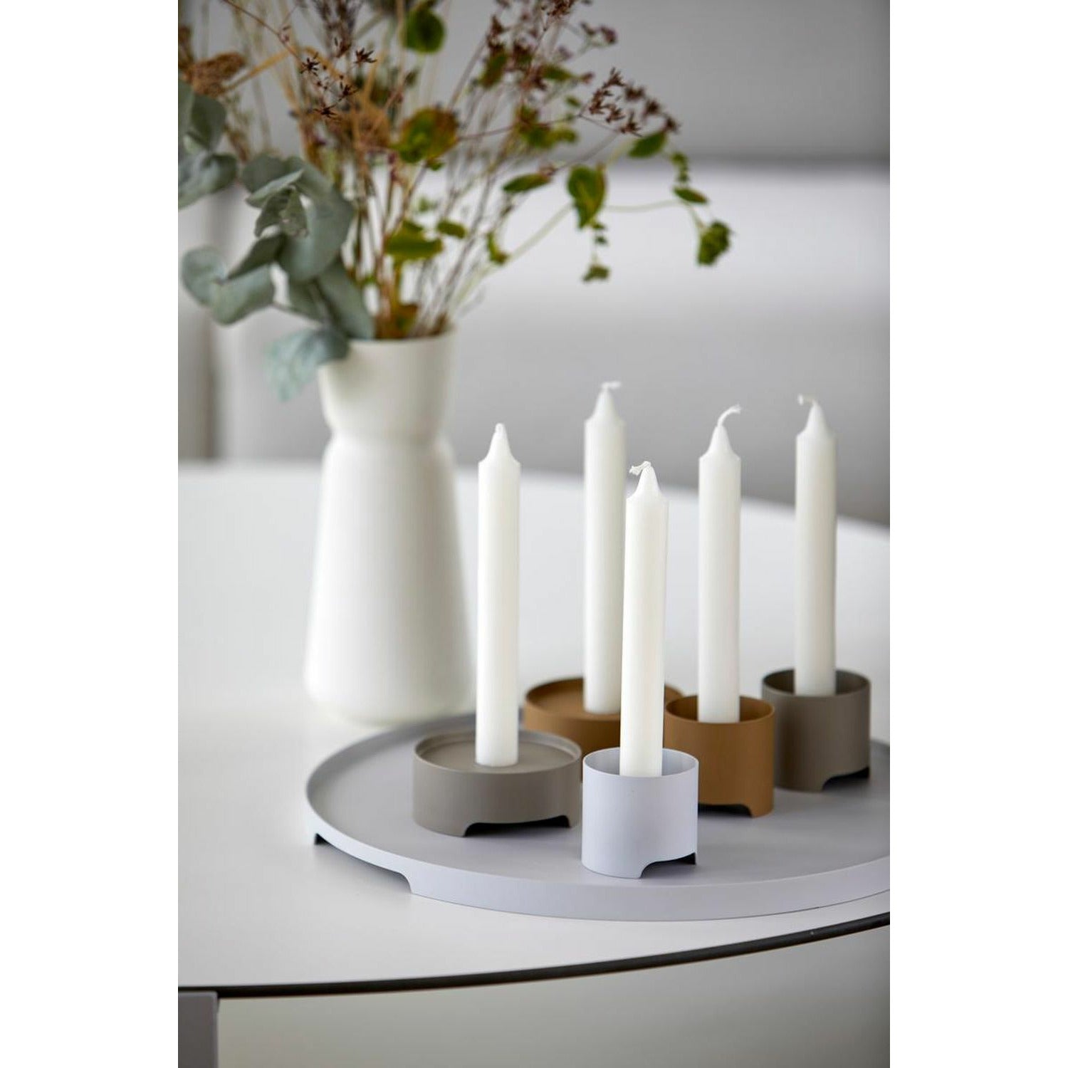 Zone Danmark Singles Candle Holder Ø 9 cm, Khaki