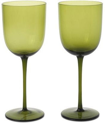 Ferm Living Verres à vin blanc Host 30 cl, lot de 2, vert mousse