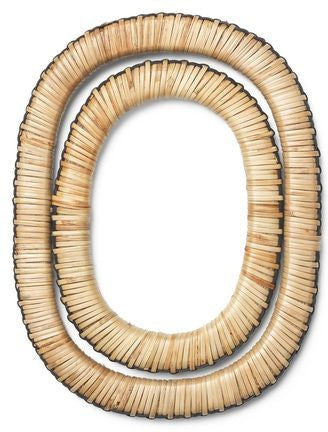 Ferm Living Weave Trivets, sett med 2, naturlig/svart