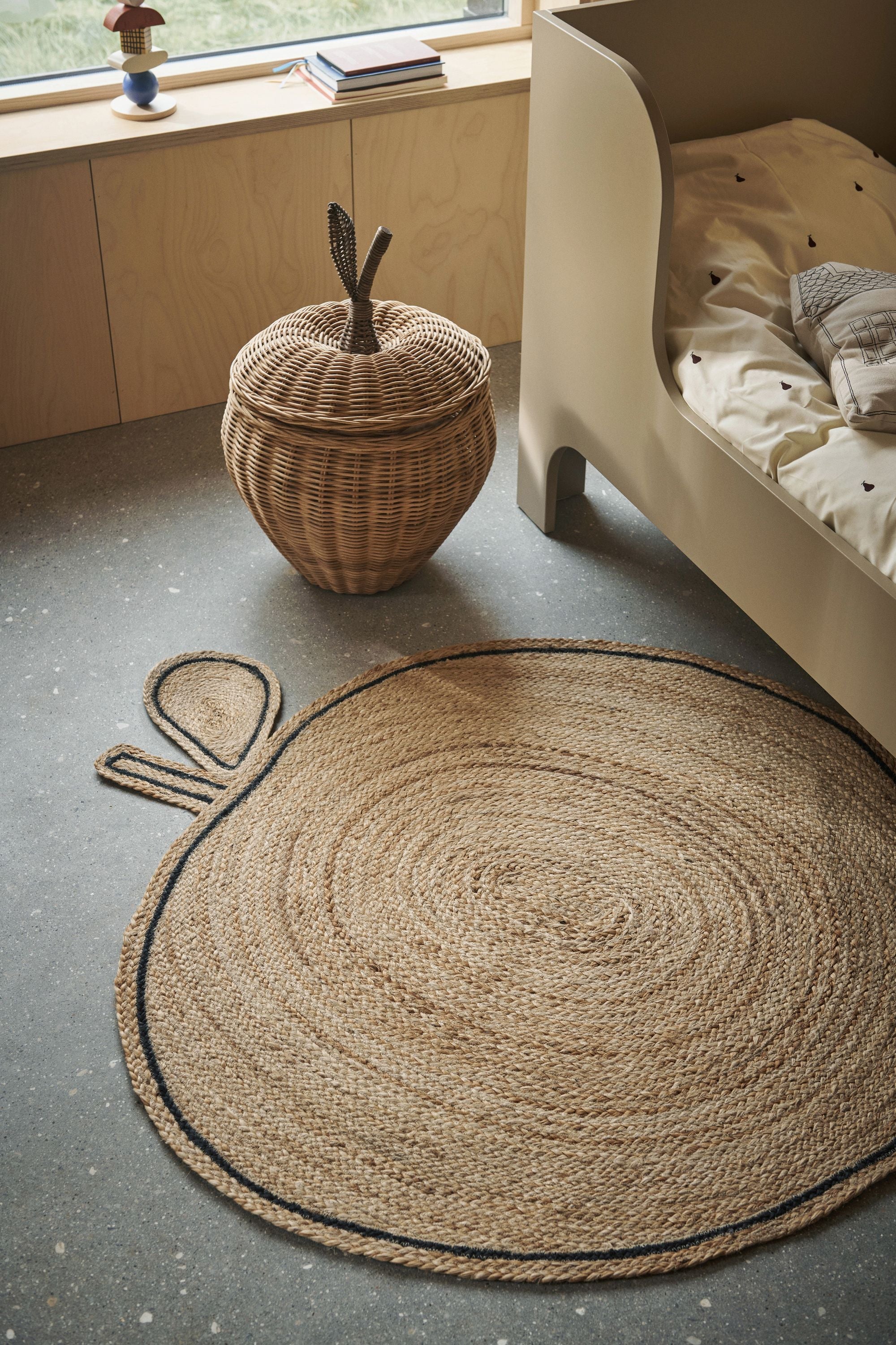 Ferm Living Æbleflettet jute tæppe, natur