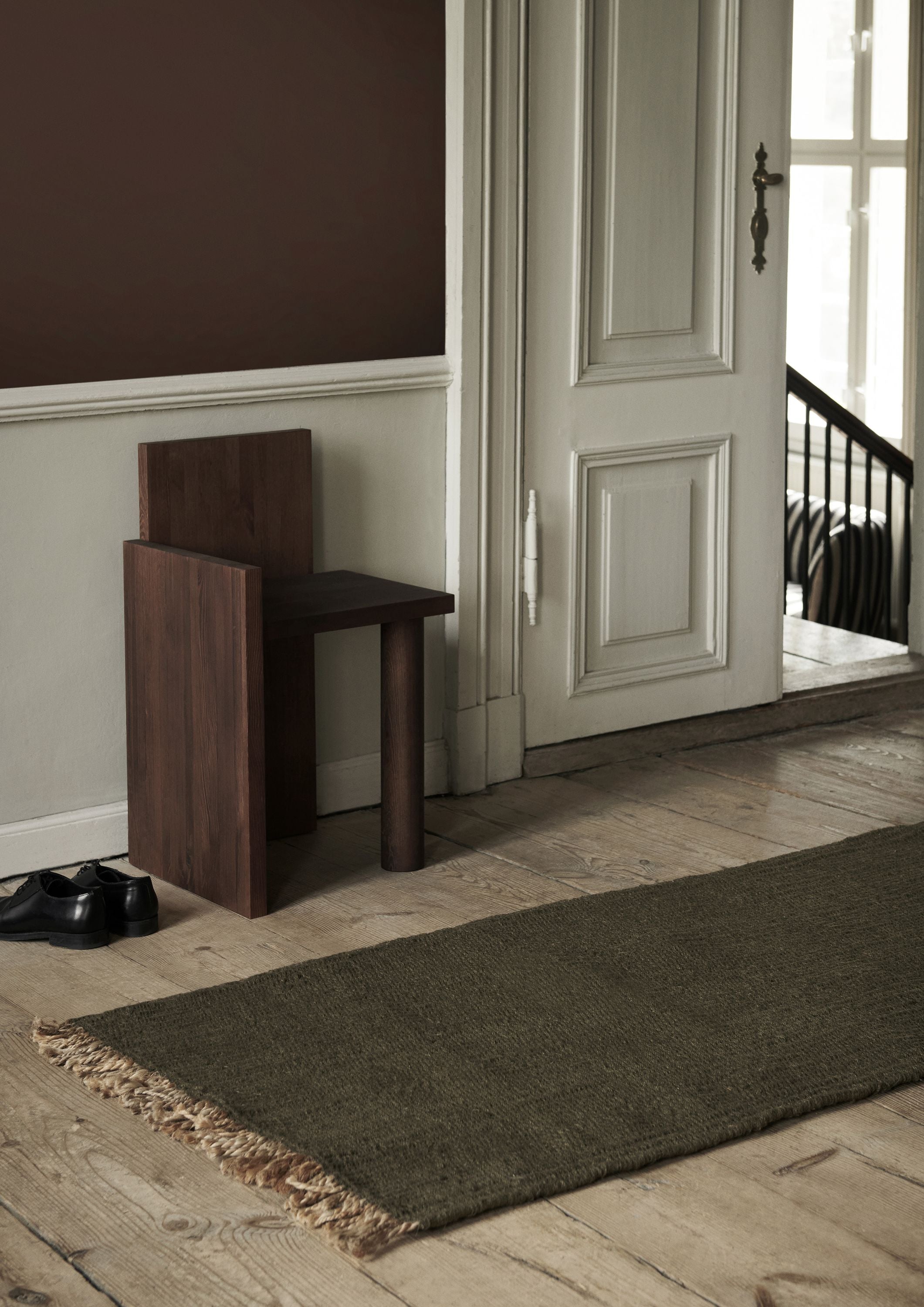 Ferm Living Tapis de couloir, olive/naturel