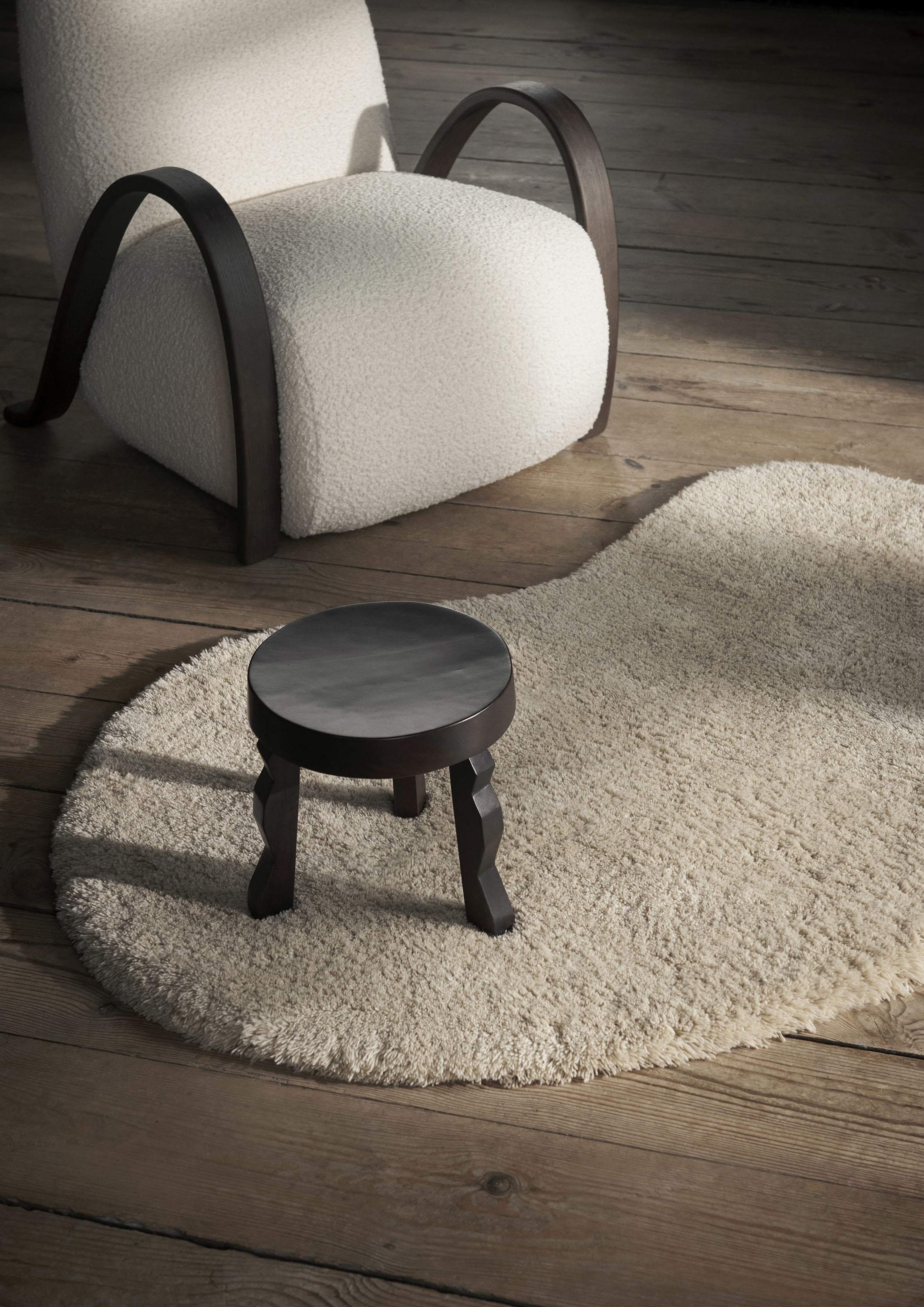 Ferm Living Forma Wool Rug, liten, av hvitt