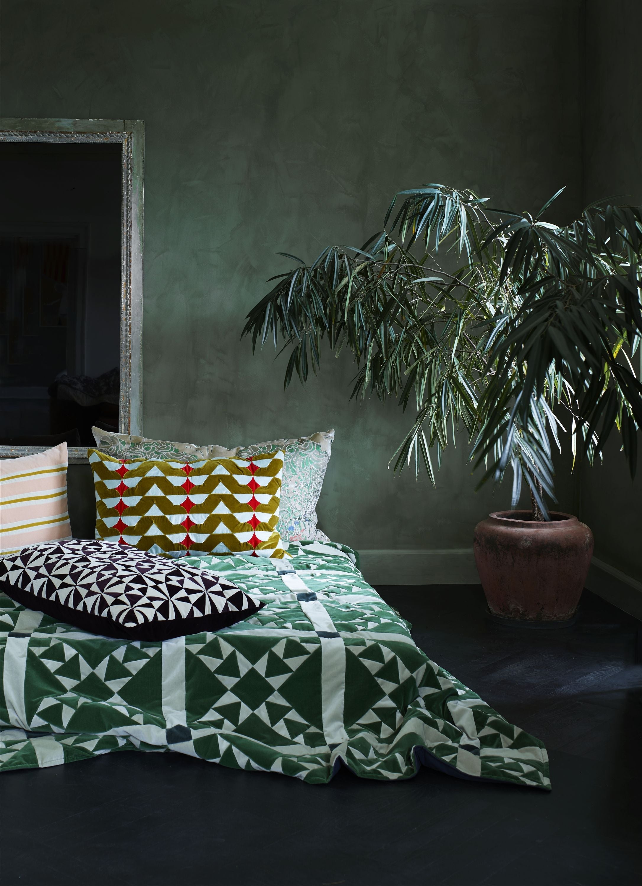 Christina Lundsteen Nellie Cushion 40x70 cm, foglie/lavanda