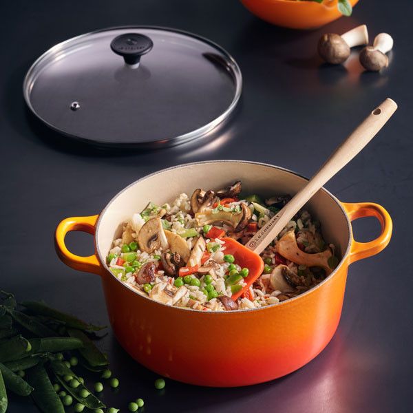 Le Creuset Runder Auflauf mit Glasdeckel 22 cm, vulkanisch