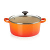 Le Creuset Ronde braadpan met glazen deksel 22 cm, vulkanisch