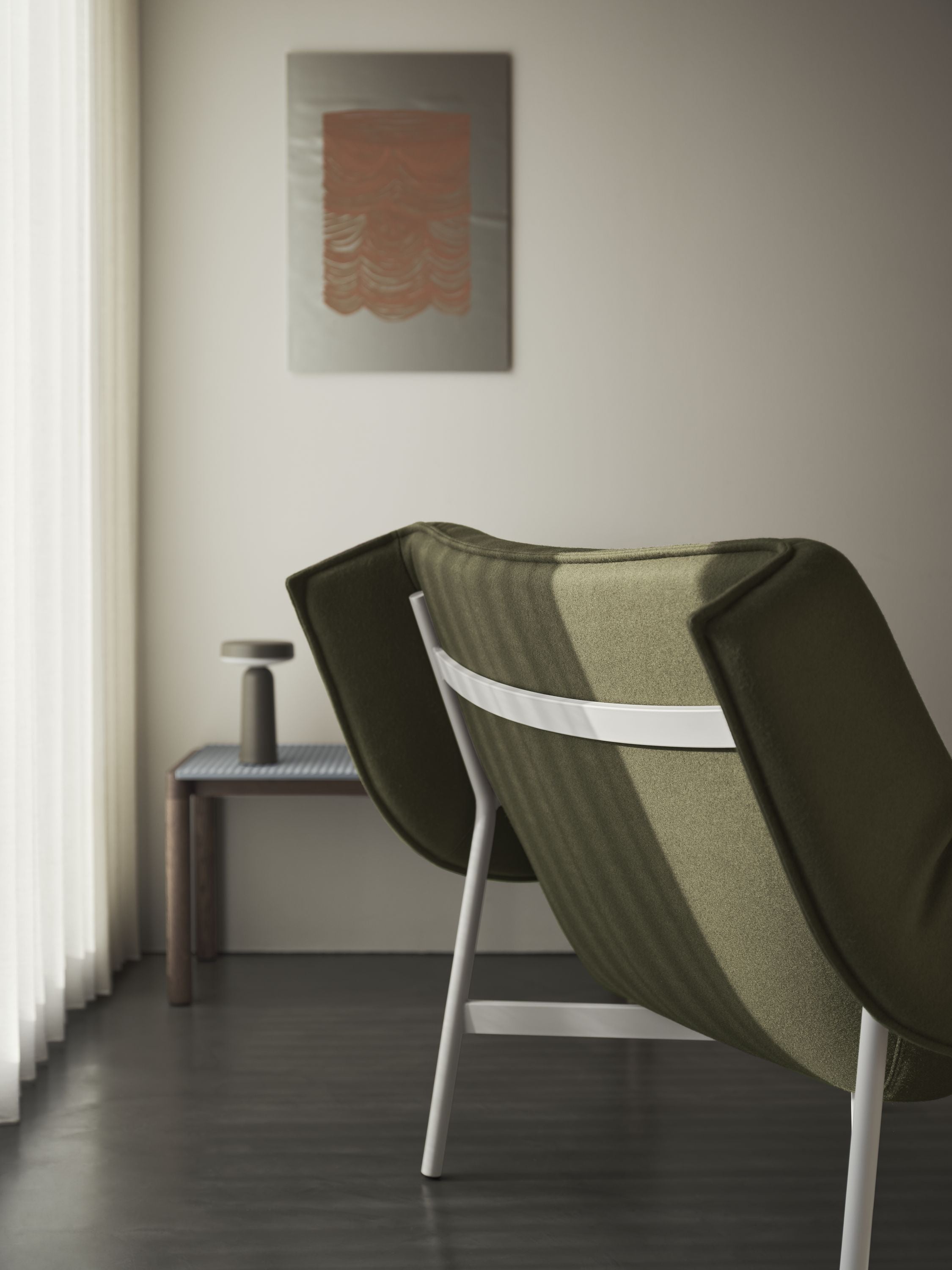 Muuto Par sofabord 1 bølget lyseblå/eg, 40 x 84 x 40 cm